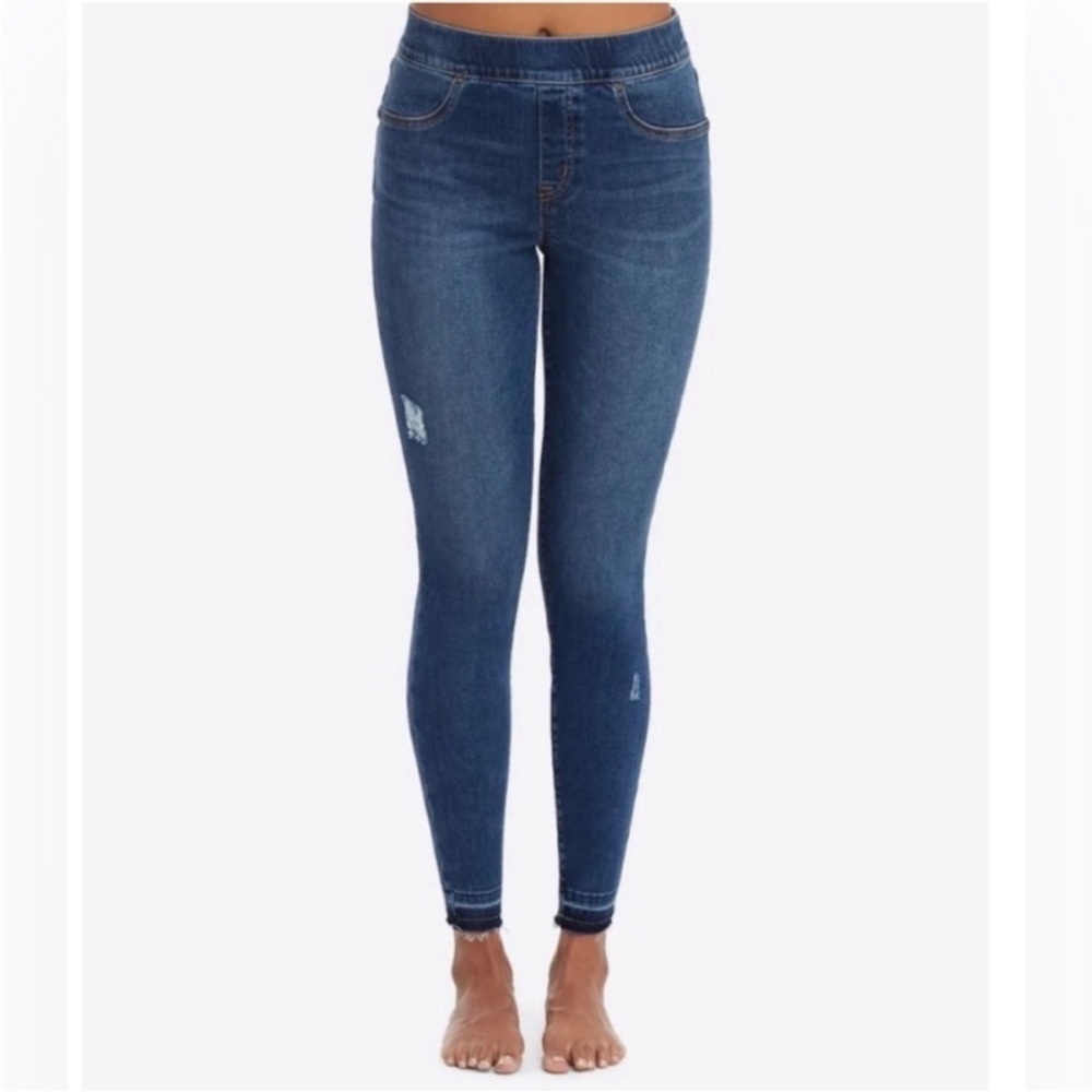 Spanx Distressed Denim Legging Medium Wash Size Small Women